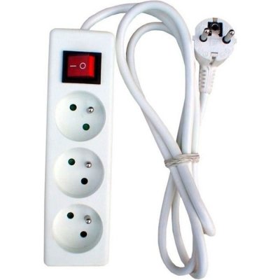 ZENITECH Bloc multiprise  3 prises 16A avec interrupteur blanc