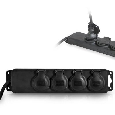 FRANELEC Bloc multiprises 4 entr&eacute;es &eacute;tanche IP44 - Cordon H07RN-F 1.5M 3x1.5mm&sup2;