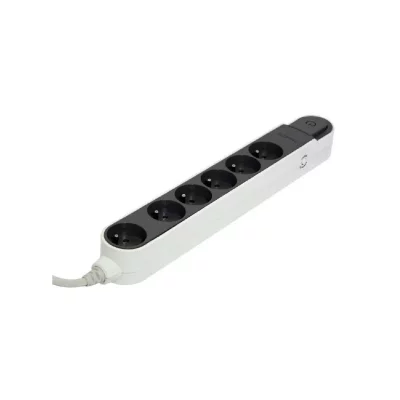 CHACON Bloc multiprises Design 6 x 16A avec interrupteur 3 m gris fonc&eacute;