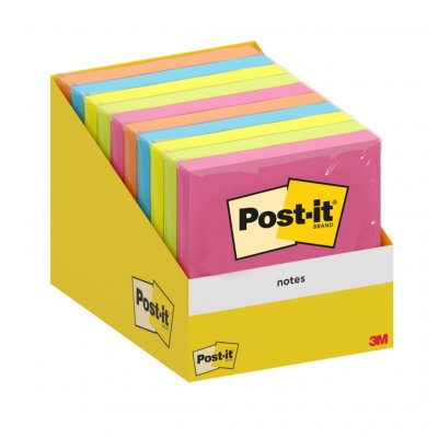 POST IT Bloc note adh&eacute;sive 3m repositionnable de 100 feuilles 76x76 mm, Jaune