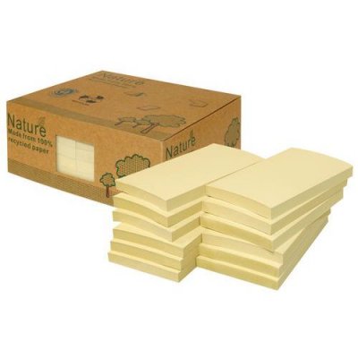 MANUTAN Bloc note repositionnable recycle 76x127mm jaune - Lot de 12