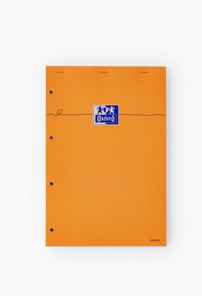 OXFORD Bloc Notes - 4 Trous, 210 X 315 Mm, Quadrill&eacute;, 80 Feuilles, Orange