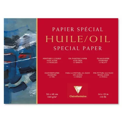 CLAIREFONTAINE Bloc papier Sp&eacute;cial Huile 30x40 cm 15 feuilles 240g 