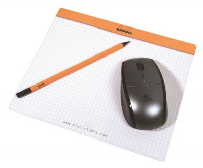 RHD Bloc tapis de souris Clic Bloc Rhodia 30 Feuilles 19 x 23 cm