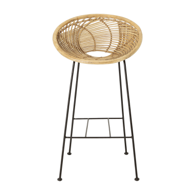 Bloomingville Tabouret de bar Yonne en rotin - naturel