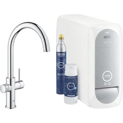 GROHE Blue Home Kit de d&eacute;marrage Mitigeur bec c Chrome (31455001) - 