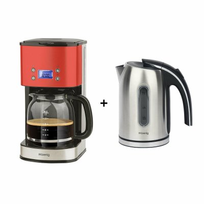 H.KOENIG BO17 + MG30 rouge Bouilloire 1.7 et cafeti&egrave;re programmables 