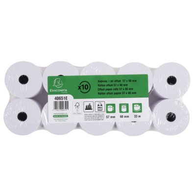 EXACOMPTA Bobine 1pli Offset 60g 57x60x12mm Machine &Agrave; Calculer Et Cais
