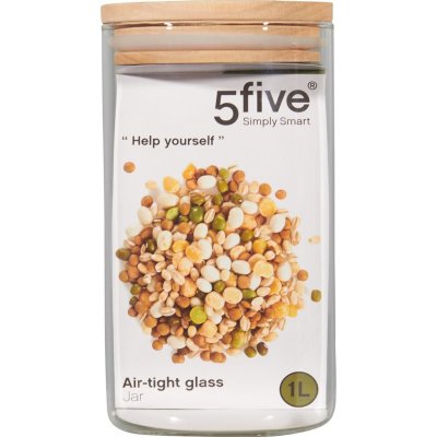 PARIS PRIX Bocal En Verre Couvercle En Bois 1l  - Le Bocal En Verre