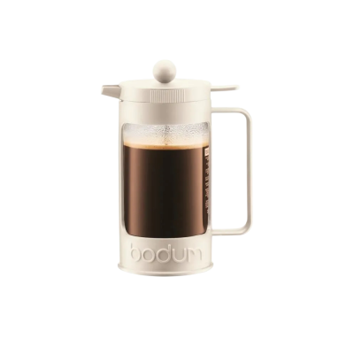 BODUM  BEAN Cafeti&egrave;re &agrave; piston, 8 tasses, 1.0 l, avec bec verseur Blanc
