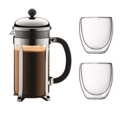 BODUM  - Chambord French Press 8 Cup, 01l + 2 Cups