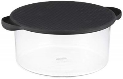 BODUM  HOTPOT Plat en verre avec couvercle en silicone, 2.5 l Noir