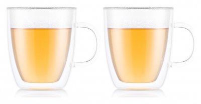 BODUM  - Set 2 mugs jumbo, double paroi, avec anse, 0.45 l