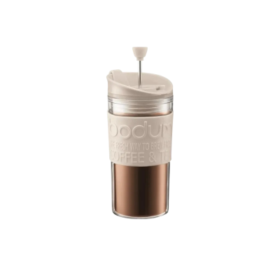 BODUM  TRAVEL PRESS Mug &agrave; piston isotherme - 0,35 L - Blanc
