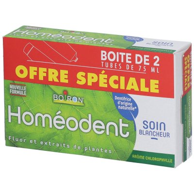 BOIRON  Hom&eacute;odent&reg; Soin Blancheur 2 Tubes de 75 ml - Lot 2 x 75 ml