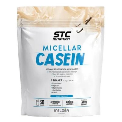 STC NUTRITION Boisson proteinee  micellar casein vanille 750g