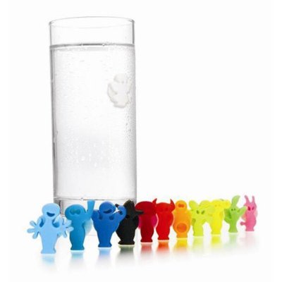 VACUVIN Boite 12 marque-verres fantaisie -  - Multicolore - Plastique