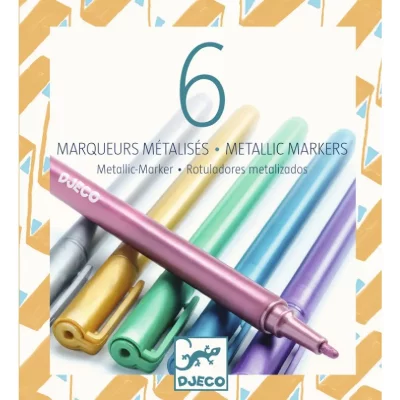 DJECO Bo&icirc;te 6 marqueurs m&eacute;talliques 
