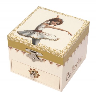TROUSSELIER Bo&icirc;te &agrave; bijoux musicale cube phosphorescente Ballerina