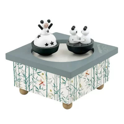 TROUSSELIER Bo&icirc;te &agrave; musique magn&eacute;tique Fille et panda (11,5 x 8,5 cm)
