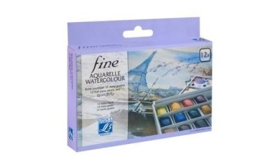 LEFRANC BOURGEOIS Bo&icirc;te Aquarelle fine plastique 12 x demi godets