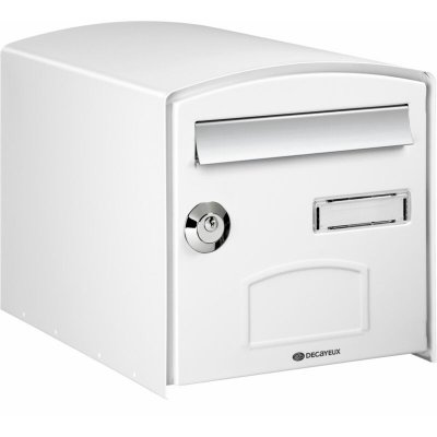 DECAYEUX Bo&icirc;te aux lettres simple face dome - Blanc - Blanc