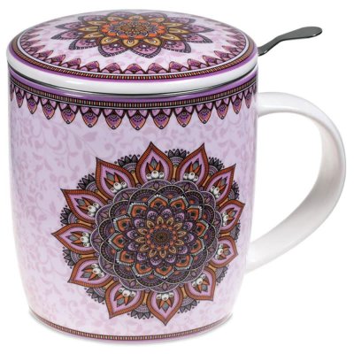 MANI BHADRA Bo&icirc;te Cadeau infuseur &agrave; th&eacute; Mug Mandala - Violet
