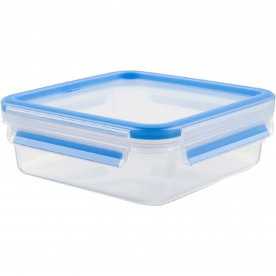EMSA Bo&icirc;te carr&eacute;e Clip & Close bleu 0,85 L  
