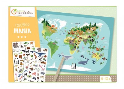 AVENUE MANDARINE Bo&icirc;te cr&eacute;ative  decalco mania planisph&egrave;re