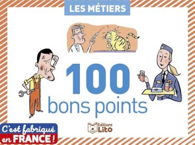 KARINE MARIE AMIOT Bo&icirc;te de 100 bons points th&egrave;mes les m&eacute;tiers avec texte p&eacute;dagogique format 6,2x8,2cm