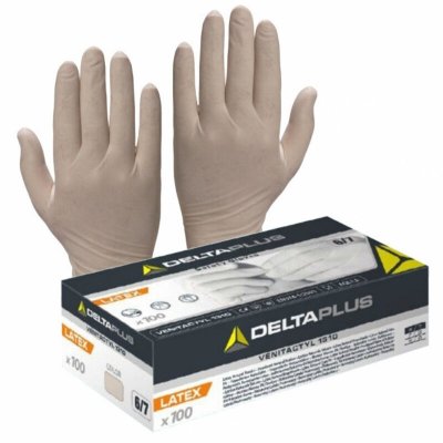 DELTA PLUS Bo&icirc;te de 100 gants en latex taille 8/9 - DELTAPLUS - V1310**09