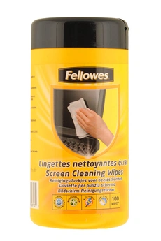 FELLOWES Bo&icirc;te de 100 lingettes nettoyantes pour &eacute;cran