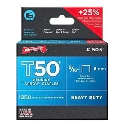 ARROW Bo&icirc;te de 1250 agrafes T50 8 mm - 0160808 - 