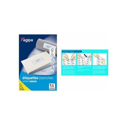 AGIPA Boite de 1400 &eacute;tiquettes blanches Pose express - APLI  - 105x42,4