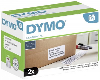 DYMO Bo&icirc;te de 2 rouleaux de 575 &eacute;tiquettes d'exp&eacute;dition 102 x 59 mm pour  LabelWriter Certifi&eacute; FSC