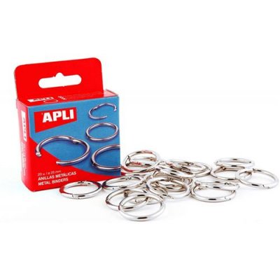 APLI Bo&icirc;te de 20 anneaux m&eacute;talliques articul&eacute;s - 32 diam&egrave;tre - 