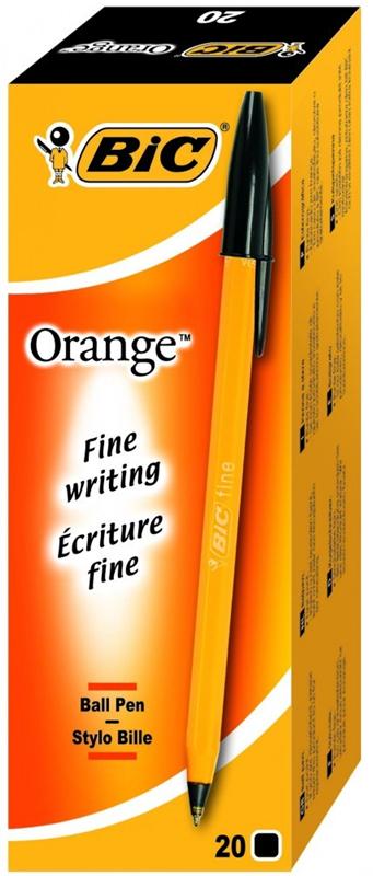 BIC Bo&icirc;te de 20 Stylos Billes  Orange pointe fine Noir