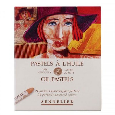  Bo&icirc;te de 24 pastels &agrave; l'huile couleurs assorties pour portrait
