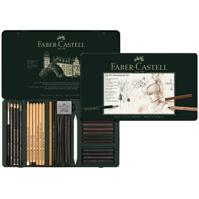 FABER CASTELL Bo&icirc;te De 33 Crayons Pitt Monochrome 