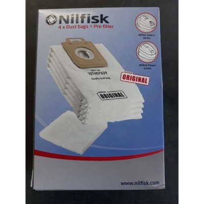 NILFISK Boite de 4 sacs hygiene + pre filtre power aspirateur 1470416500, 128389187 , philips