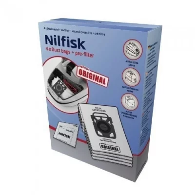 NILFISK Boite de 4 sacs hygiene + pre filtres extreme/king aspirateur 1470286500 progress,, moulinex