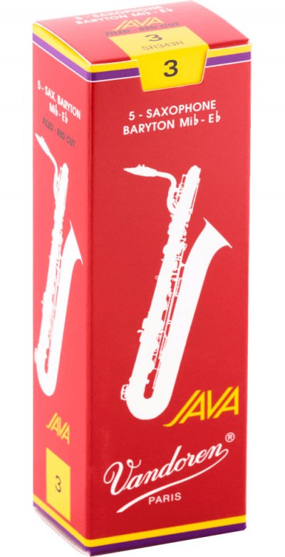 VANDOREN Bo&icirc;te De 5 Anches Saxophone Baryton Java Red Force 3 -  Sr343r
