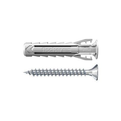 FISCHER Bo&icirc;te de 50 chevilles - SX6 x 30 - Nylon - Avec collerette - Avec vis