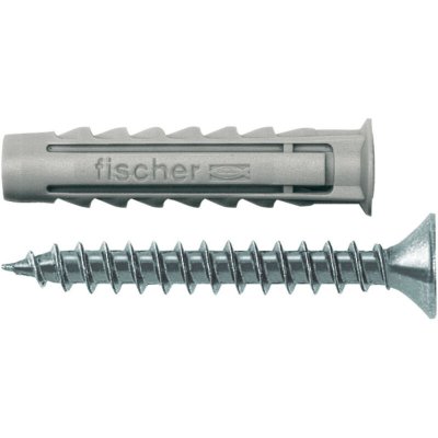 FISCHER Bo&icirc;te de 50 chevilles - SX8 x 40 - Nylon - Avec collerette - Avec vis