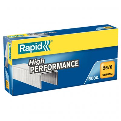 RAPID Boite de 5000 agrafes N&ordm;26/6 galvanis&eacute;es Strong