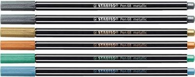 STABILO Bo&icirc;te de 6 feutres  Pen 68 Metallic
