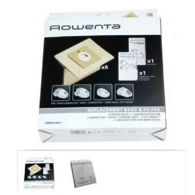 MOULINEX Boite de 6 sacs + 1 filtre aspirateur zr003901 mt000501 tefal, rowenta,