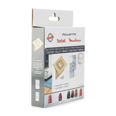 MOULINEX Boite de 6 sacs + filtres (ZR003901 MT000501) pour Aspirateur