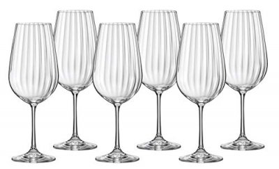 BOHEMIA CRYSTAL Bo&icirc;te de 6 verres &agrave; pied Waterfall 55 cl - - Transparent - Cristallin