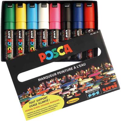 POSCA Boite de 8 marqueurs pointe large biseaut&eacute;e